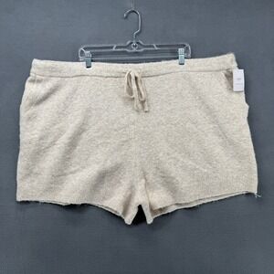 Auden Bouclé Knit Shorts Womens 3X Oat Cream Lounge Sleepwear Lounge